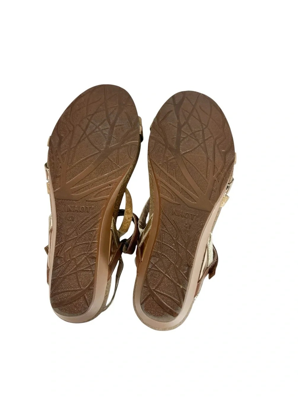Naot Hero Size 41 Women's Brown and Metallic Slingback Sandals